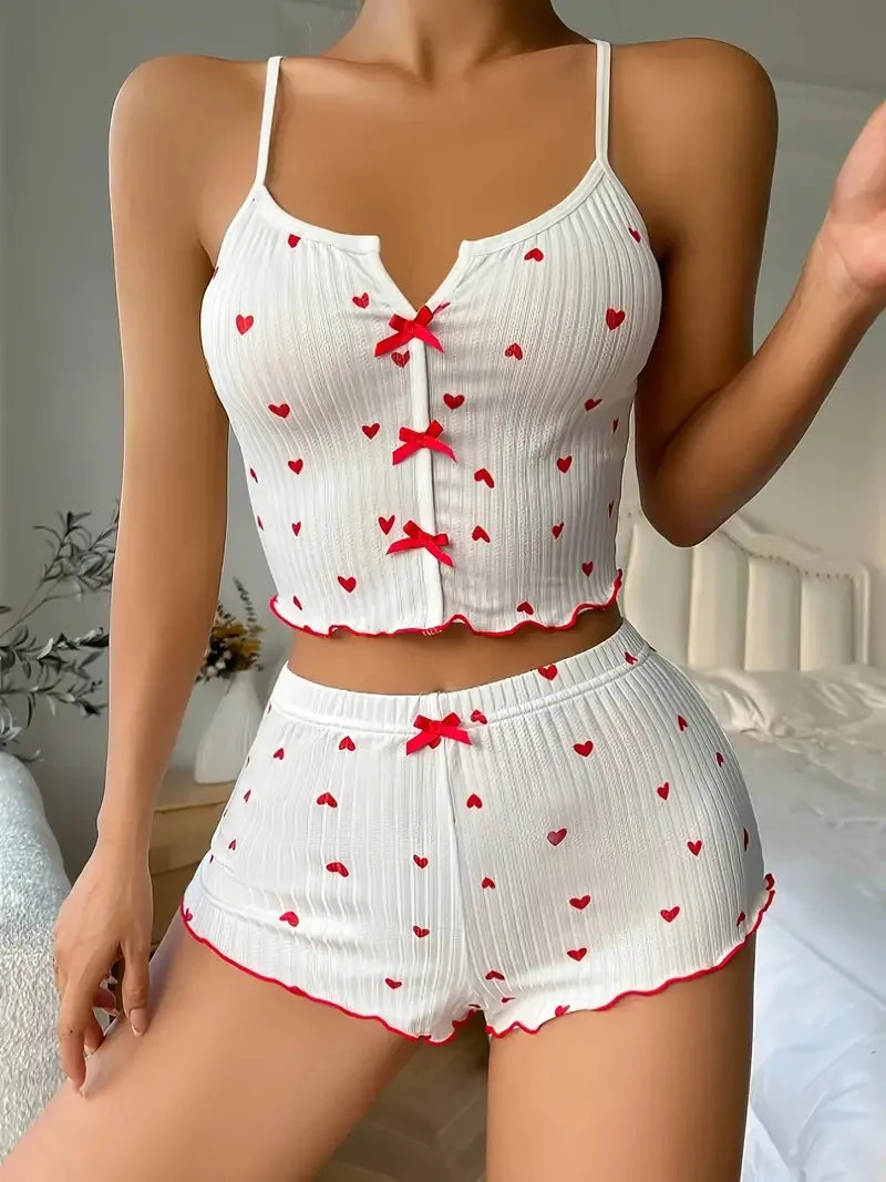 Women’s Cotton Pajama Romper Set: 👙🩱