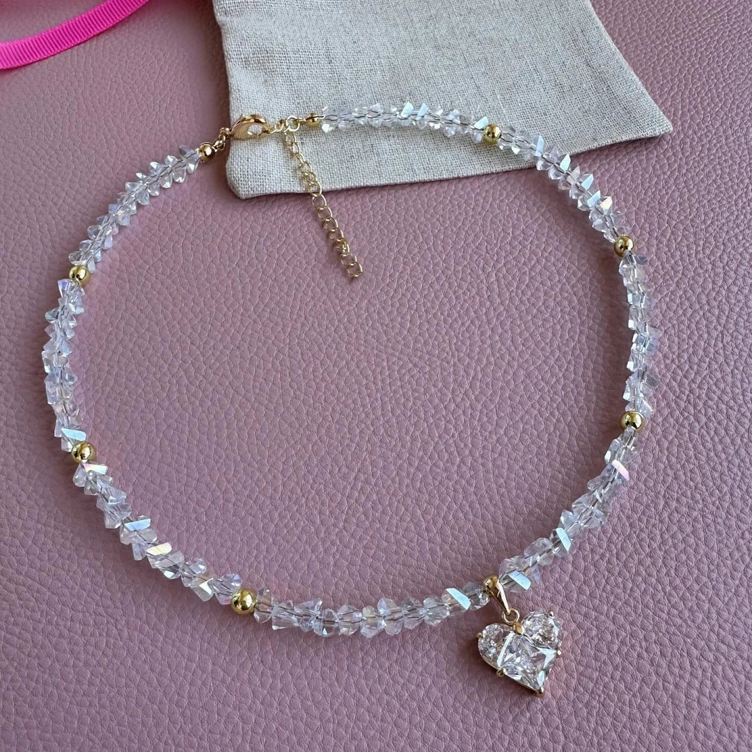layered heart necklace set: