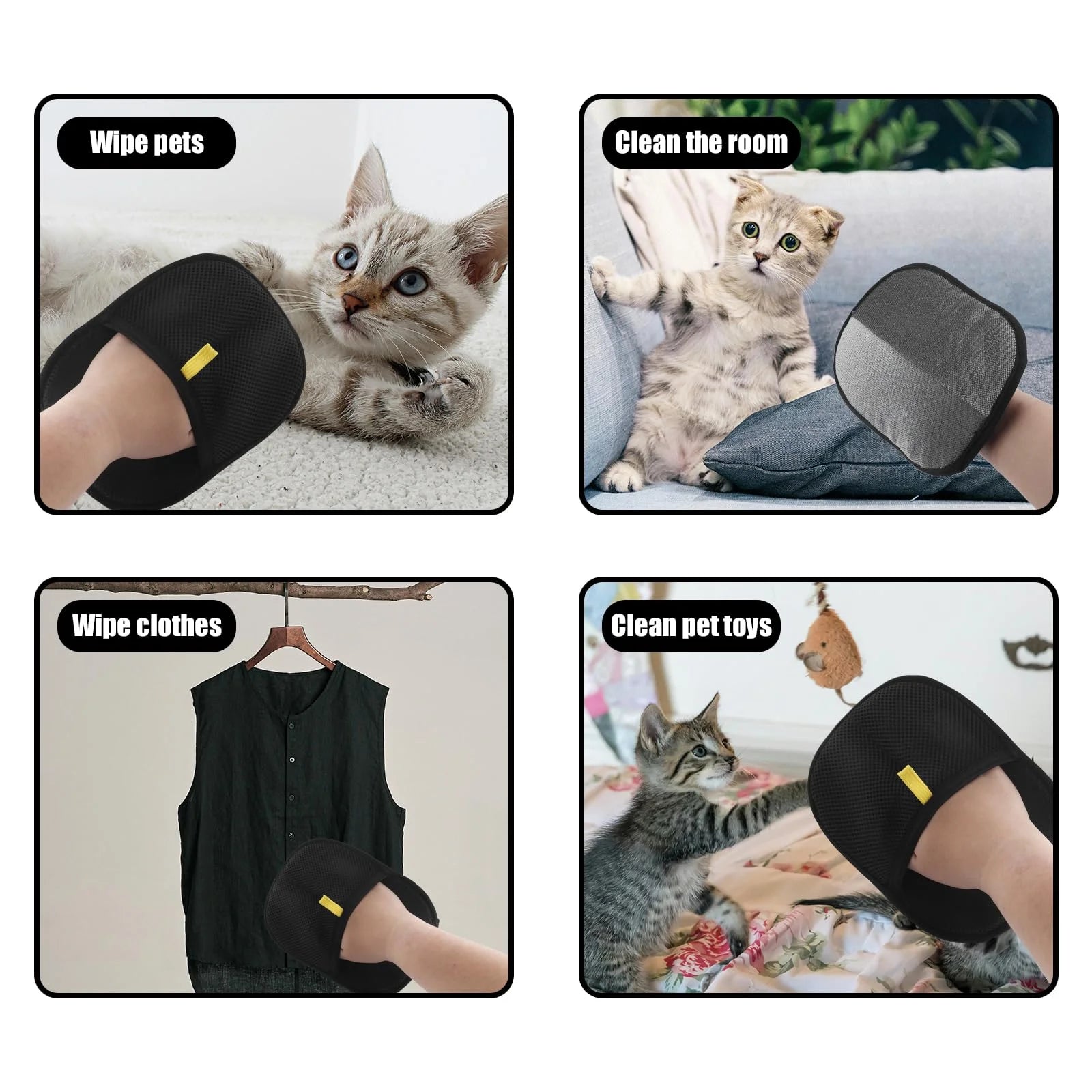 Pet Hair Removal Tool Reusable Static Removal Gloves, Removes Pet Fur Hair for Carpets