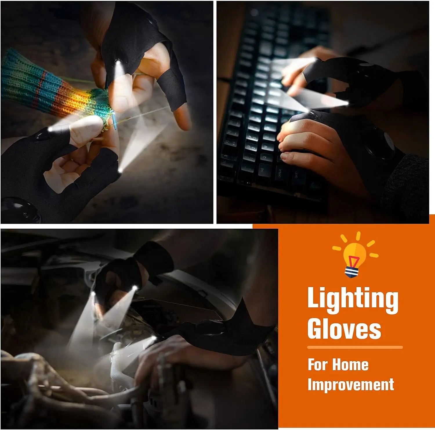 LED Flashlight Gloves:🧤 💡🔦