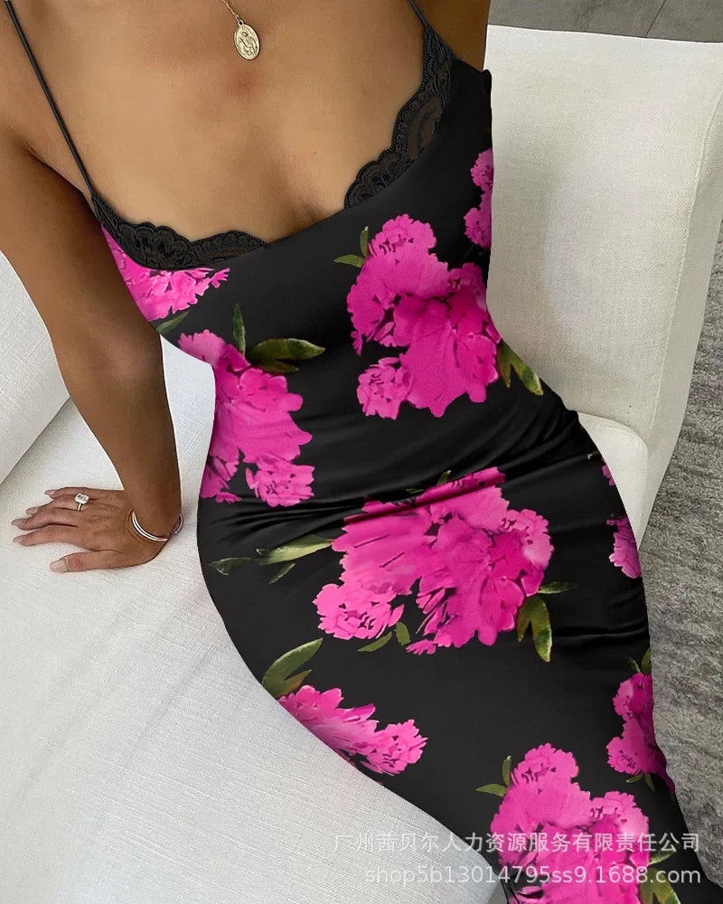 floral bodycon dress:👗