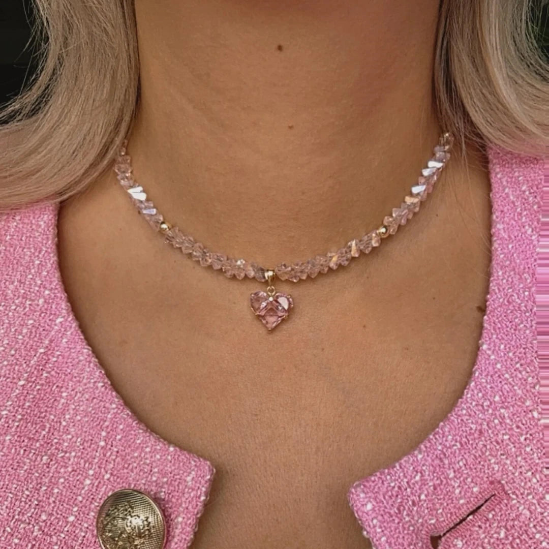 layered heart necklace set: