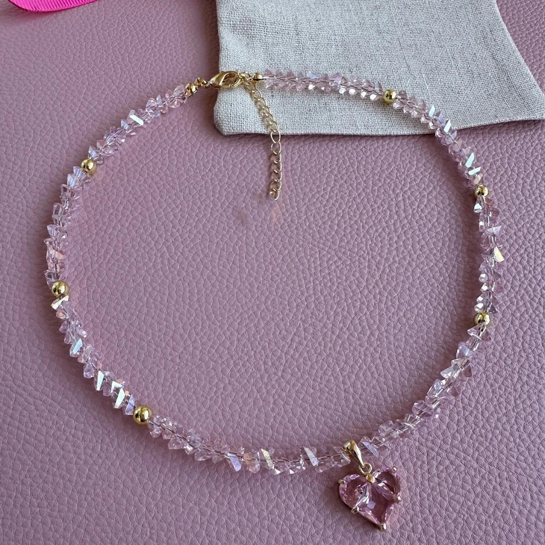 layered heart necklace set:
