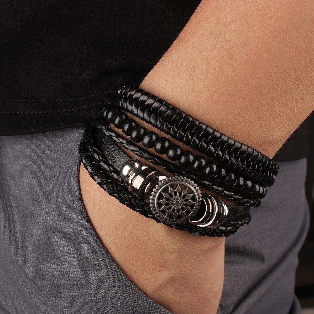 Men’s Leather Bracelet: 📿📿💎