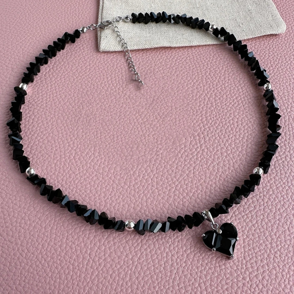 layered heart necklace set: